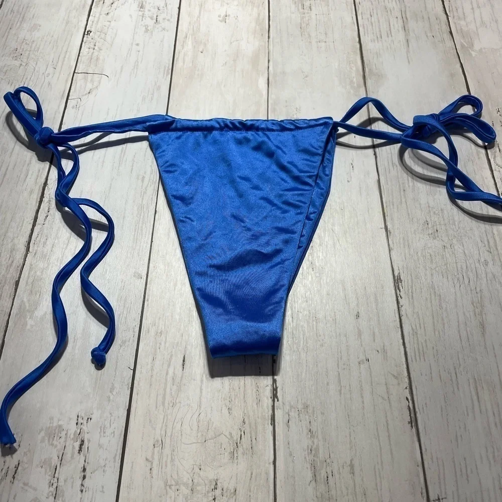 Frankies Bikinis Women Tia Satin String Bikini Bottom, Size M